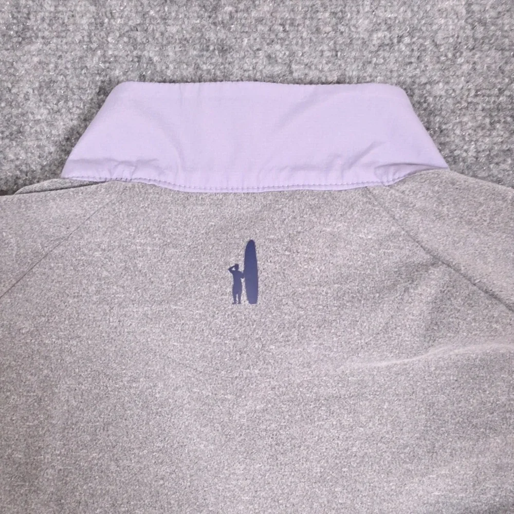 Johnnie O Leon Mixed Media 1/4 Zip Pullover Mens Large Gray Golf